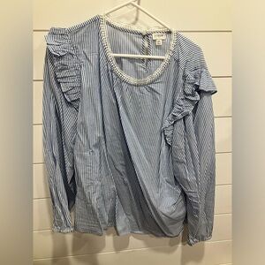 J.Crew Factory Blouse blue stripes